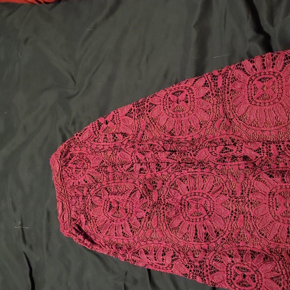 Xhilararion branded lace cranberry skirt